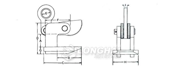 HOW水平橫吊具尺寸圖
