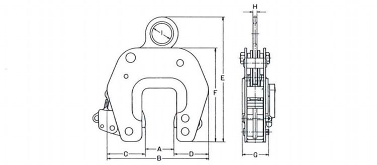 鷹牌EC型混凝土用無傷夾具尺寸圖