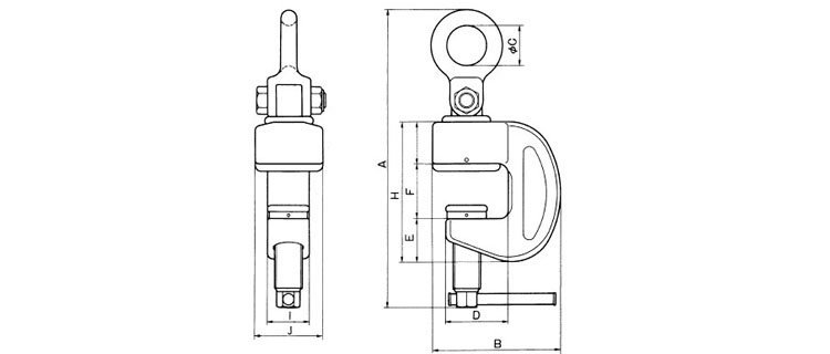 HP YF無傷鋼板夾具尺寸圖