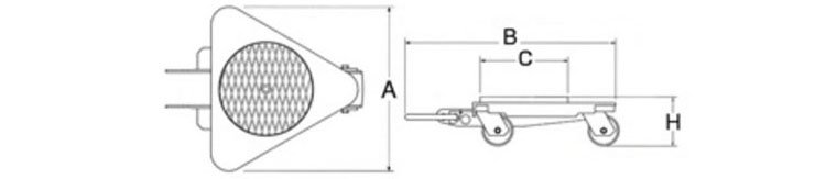 DAIKI萬(wàn)向搬運(yùn)小坦克RL-2.5型,DAIKI萬(wàn)向搬運(yùn)小坦克尺寸圖