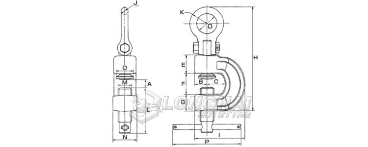 SRN拉伸用無傷夾具結構尺寸圖